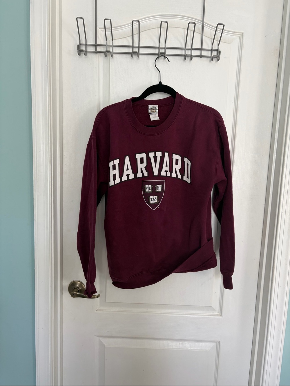 Harvard Maroon Crewneck Sweatshirt with Crest
